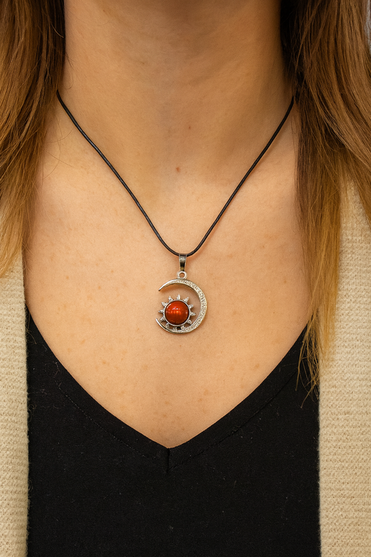 Carnelian Sun & Moon | Pendant