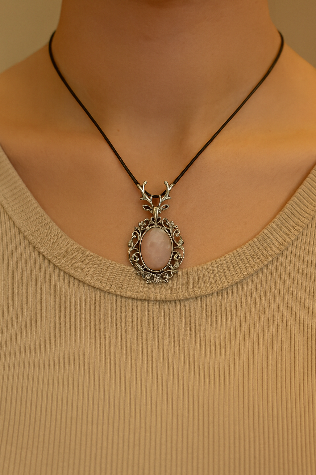 Rose Quartz Deer | Pendant