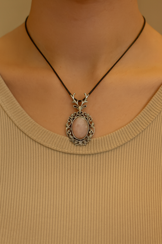 Rose Quartz Deer | Pendant
