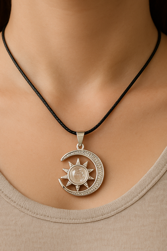 Clear Quartz Sun & Moon | Pendant