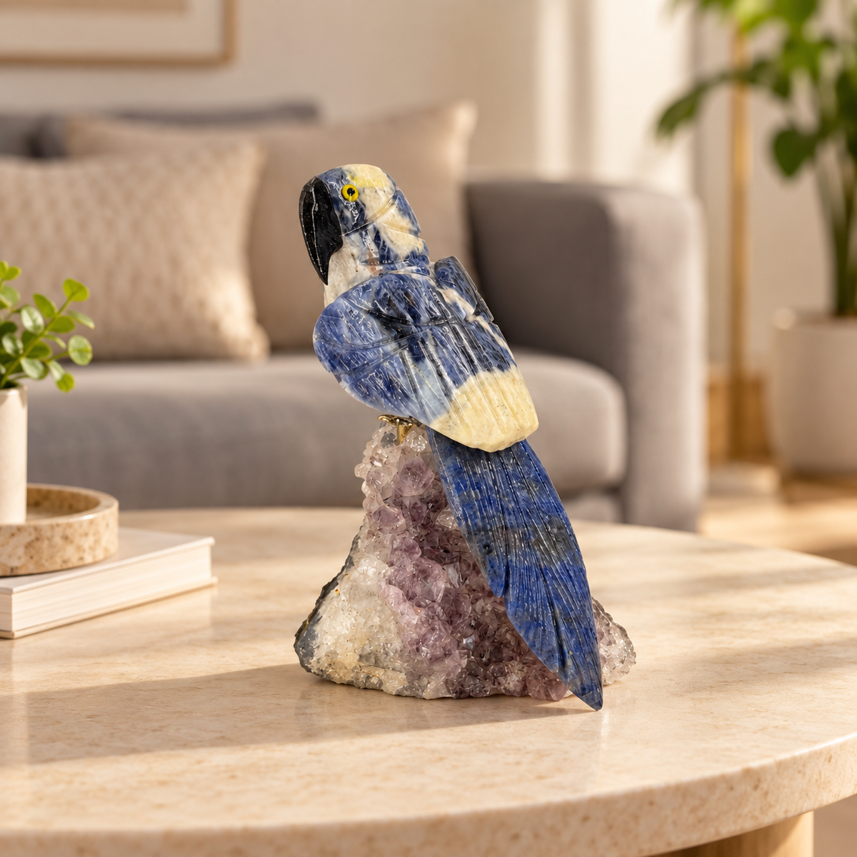 Sodavelle Blue Sodalite Gemstone Bird – Crystal Parrot Home Décor, Wisdom & Harmony Symbol, 6.0 Inch, 0.500 kg