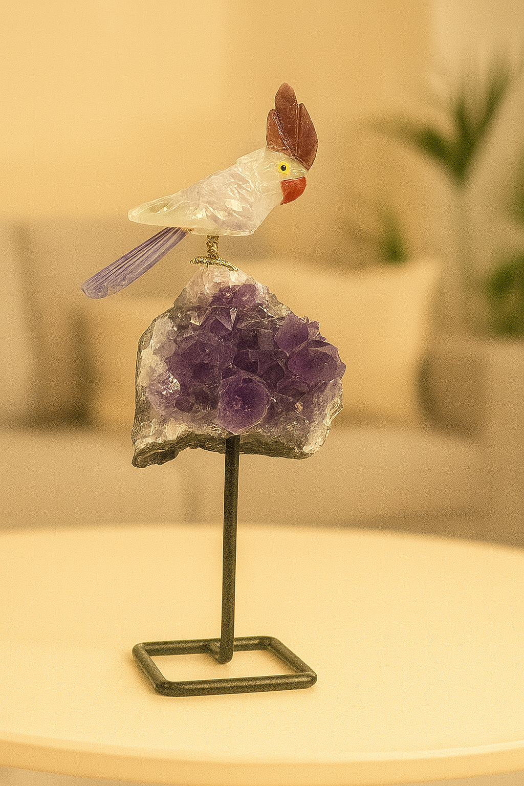 Strength Gemstone Bird (Steel Stand)