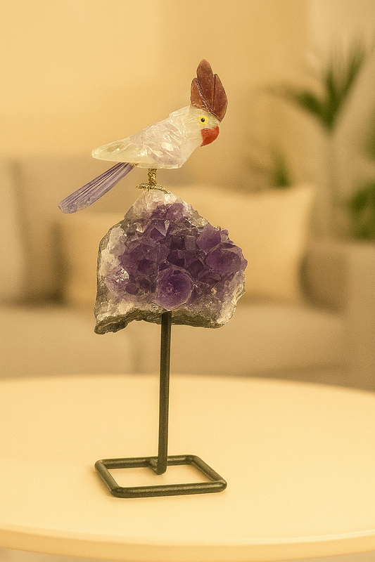 Strength Gemstone Bird (Steel Stand)