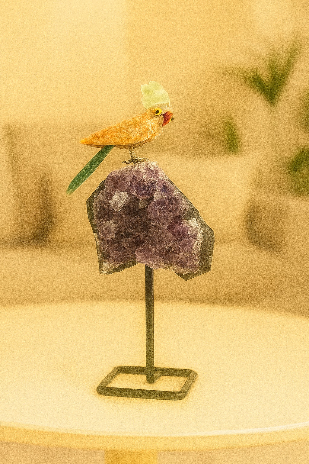 Joy Gemstone Bird  (Steel Stand )