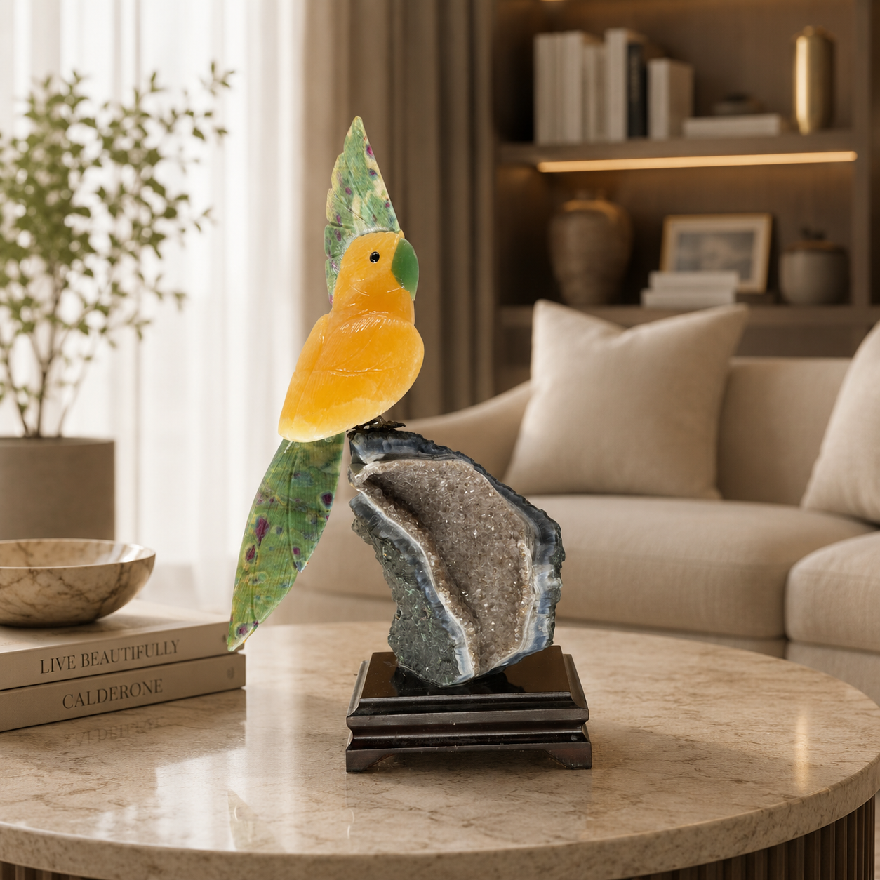 Aurelume Amethyst Gemstone Bird – Crystal Parrot Home Décor, Prosperity & Positive Energy Symbol | 10 Inch, 1.4 kg