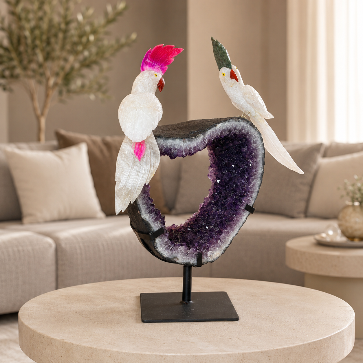 Aurelia Amethyst Lovebirds – Crystal Couple Home Décor, Love & Harmony Symbol | 27 Inch, 20.560 kg