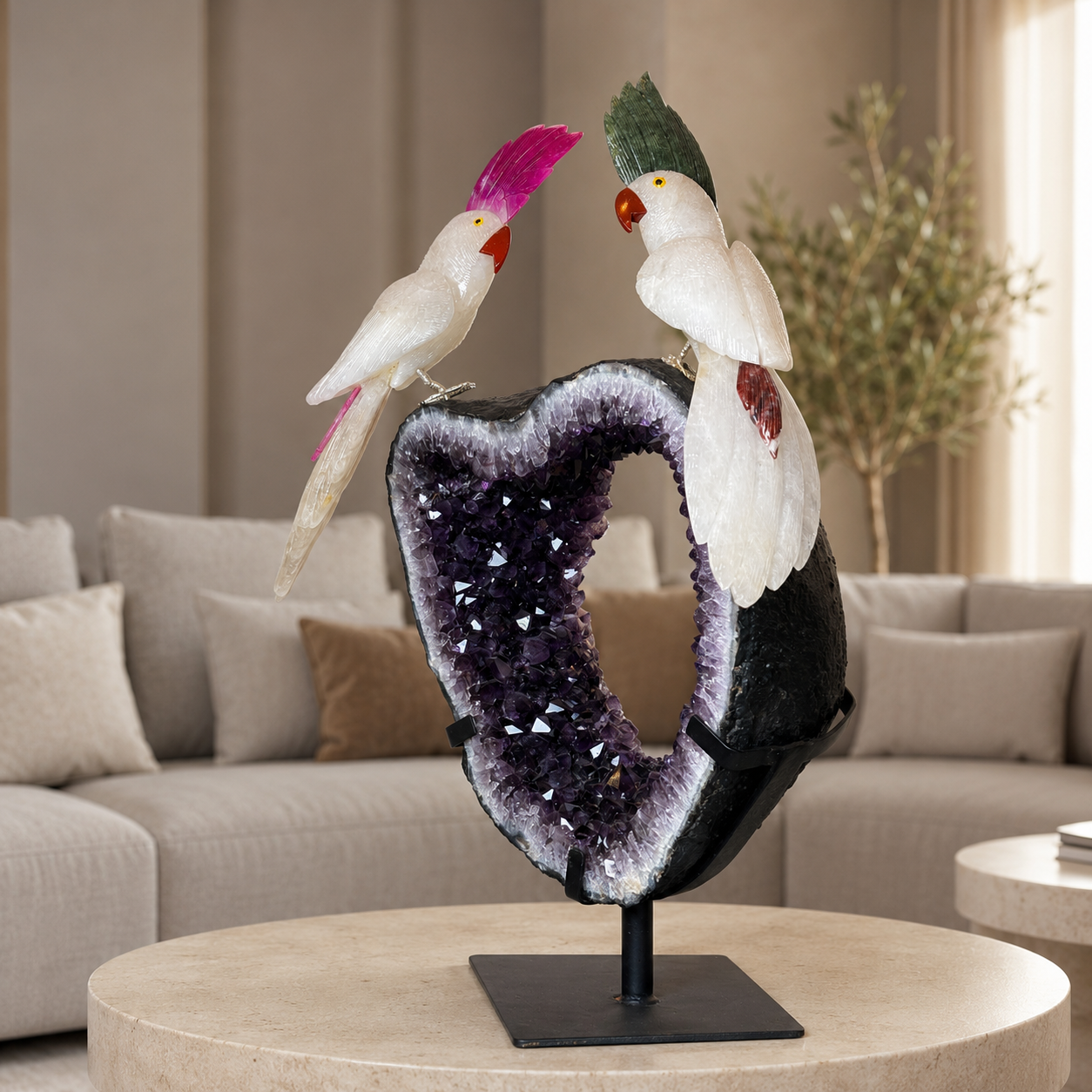 Aurelia Amethyst Lovebirds – Crystal Couple Home Décor, Love & Harmony Symbol | 27 Inch, 20.560 kg